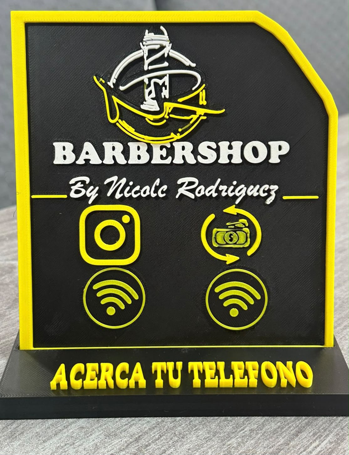 Display NFC personalizado de Barbershop